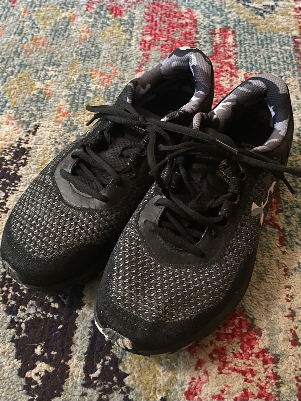 Under Armour Black Sneakers with Gray Camo Lining